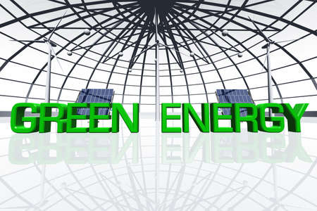 Green Energy Concept 3D renderの写真素材