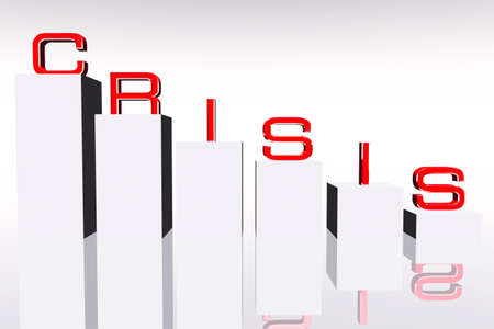 Crisis Business Concept 3D renderの写真素材