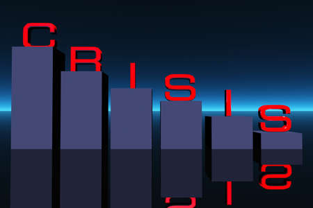 Crisis Business Concept 3D renderの写真素材