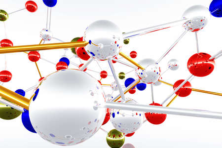 Complex Molecule Structure 3D renderの写真素材