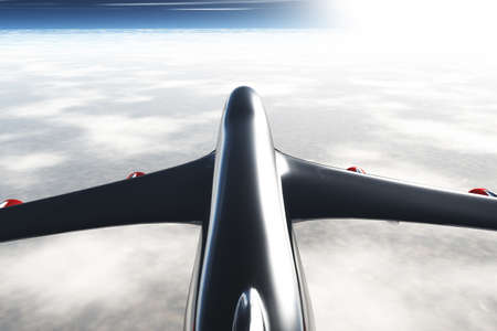 Airplane flying 3D render 
