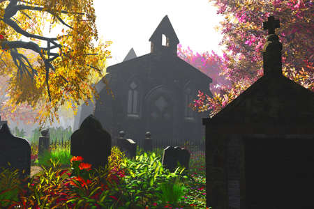 Cemetery Crypt 3D render