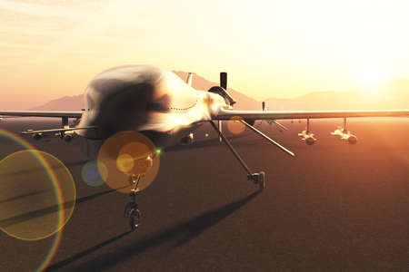 Military Predator Type Drones Base 3D artworkの写真素材