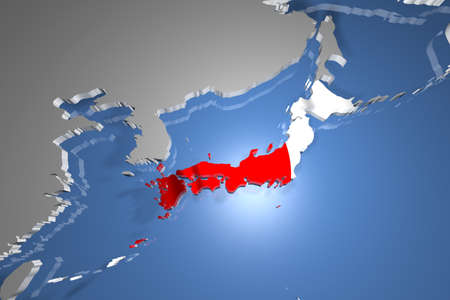 Japan Map on Continentの写真素材