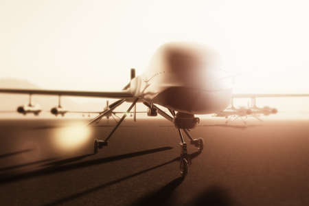 Military Predator Type Drones Base 3D artworkの写真素材