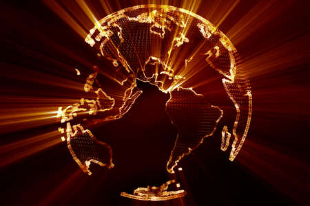 Shining 3D Globe Spinning Earth Illustration Modern Design