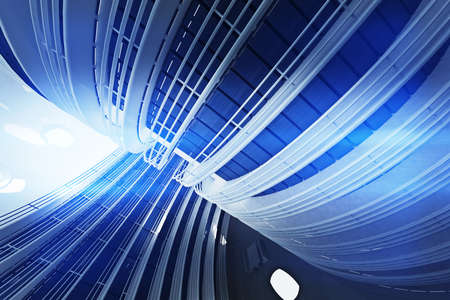 Ultra Modern Data Center Interior 3D Illustration Photorealistic HQ 3D render