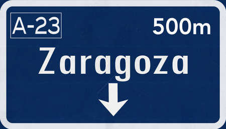 Zaragoza Spain Highway Road Sign