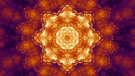 Orange Purple Glassy Abstract Kaleida Style Background Illustration