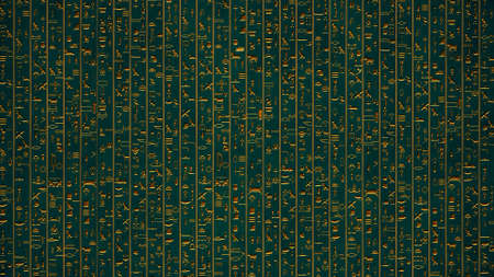 Golden Egyptian Hieroglyphs Ancient Wall Illustration