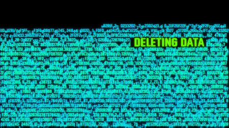 Deleting Data Computer System Hacked Terminal Concept Illustrationの写真素材