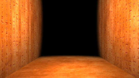 Egyptian Tunnel Hieroglyphs Corridor Dark End Illustrationの写真素材
