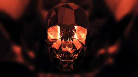 Halloween Crystal Skull Illustrationの写真素材