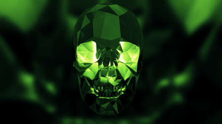 Halloween Crystal Skull Illustrationの写真素材
