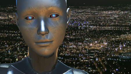 Artificial Intelligence AI Android City Power Outage Blackout