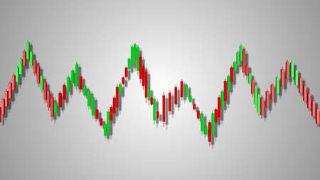 Sideways Consolidation Stock Chart  3D Illustration
