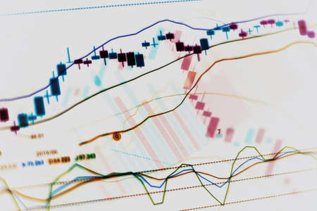 Complex Deep Stock Charts Technical Analysis Conceptの写真素材