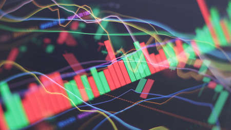 Complex Deep Stock Charts Technical Analysis Conceptの写真素材