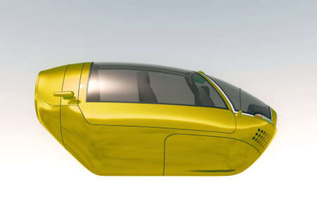 Futuristic Autonomous Electric Vehicle 3D Illustrationの写真素材
