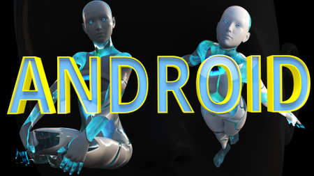 Android Future Concept 3D Illustrationの写真素材