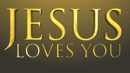 Jesus Loves You Text 3D Illustrationの写真素材