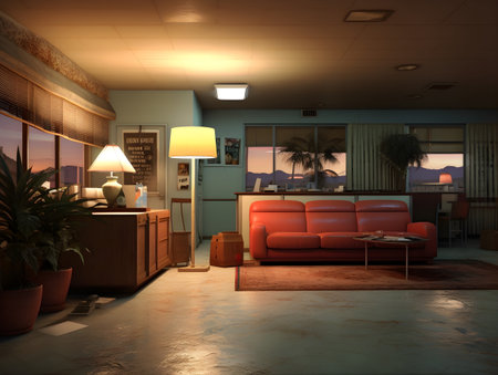 Interior of the living room. 3D render. 3D illustrationの素材