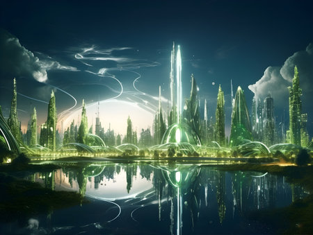 Futuristic green city conceptの素材