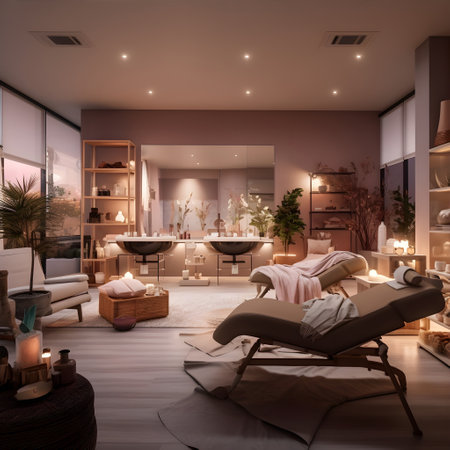 Spa and beauty salon interior design. 3d render concept.の素材
