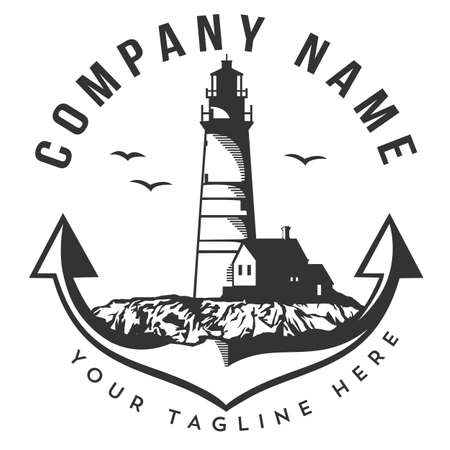 Lighthouse Beach logo designのイラスト素材