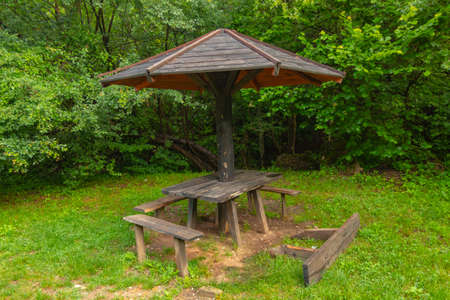 Damaged summer house by the road. Not far from Majdanpek.の写真素材