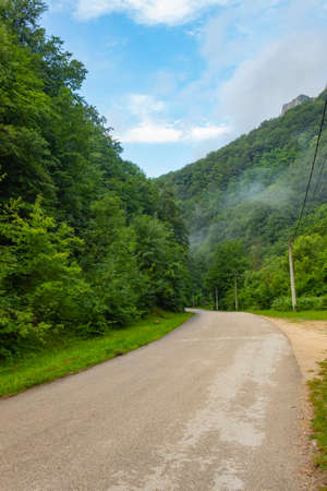 Road to Majdanpek. Wonderful nature of a summer morning.の写真素材