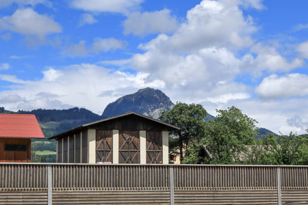 Golling an der Salzach, Austria. Traveling through Austria and a fantastic view of the Tennen Mountains.の写真素材