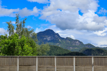 Golling an der Salzach, Austria. Traveling through Austria, the A10 highway and a fantastic view of the Tennen Mountainsの写真素材
