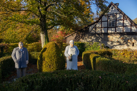Monument in front of the old mill in Salzkotten. A reminder of the old tradition.の写真素材
