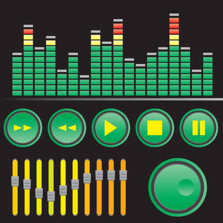 vector media player buttonsのイラスト素材
