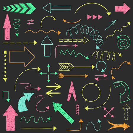 Hand drawn arrows sketched style.