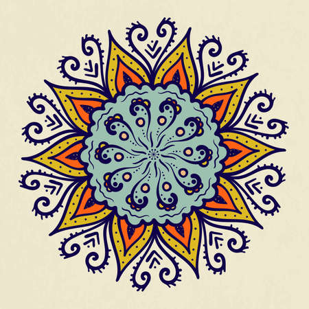 Vintage decorative elements. Hand drawn vintage spiritual and meditation icon. Hand drawn background. Islam, Arabic, Indian, ottoman motifs.のイラスト素材