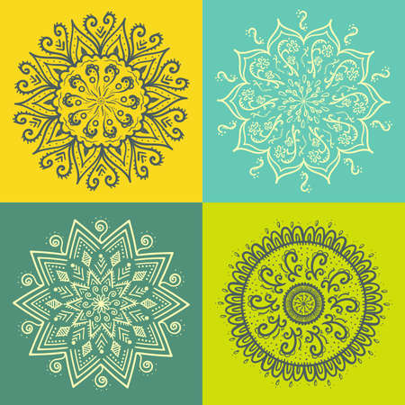 Vintage decorative elements. Hand drawn vintage spiritual and meditation icon. Hand drawn background. Islam, Arabic, Indian, ottoman motifs.のイラスト素材