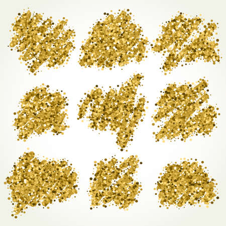 Gold sparkle vector template for your text. Template for your design.のイラスト素材