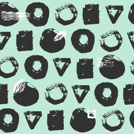 Hand drawn abstract card and geometric elements. Modern abstract design poster, cover,card design.のイラスト素材