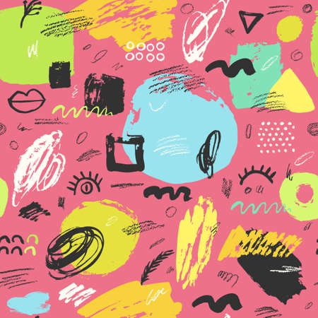 Hand drawn abstract card and geometric elements. Modern abstract design poster, cover,card design.のイラスト素材