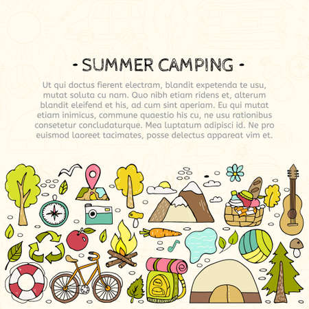 Eco travel element. Hand drawing doodles.のイラスト素材