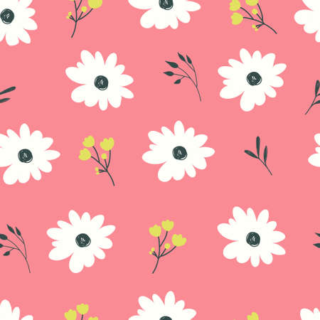 Seamless pattern with pastel flowers.のイラスト素材
