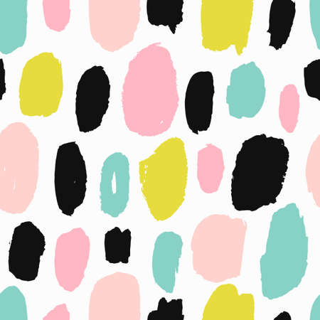 Trendy vector seamless pattern with brush strokes.のイラスト素材