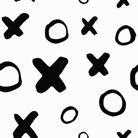 Trendy vector seamless pattern with brush strokes.のイラスト素材