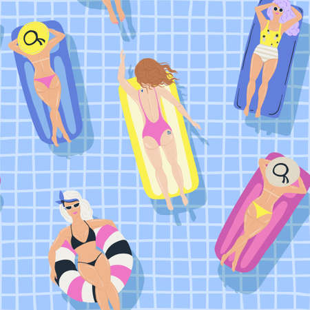 Vector retro cartoon illustration, trendy style.のイラスト素材