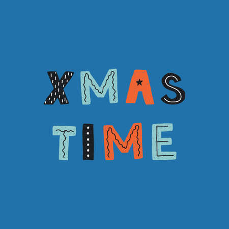 Scandinavian holidays hand lettering quotes to greeting card.のイラスト素材