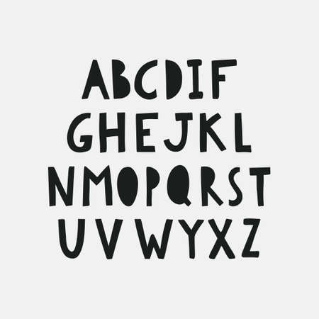 Hand drawn letters isolated on white background.のイラスト素材