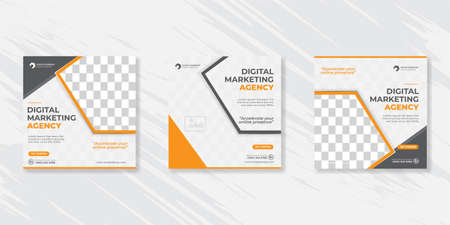 Digital marketing live webinar and corporate social media post templateのイラスト素材