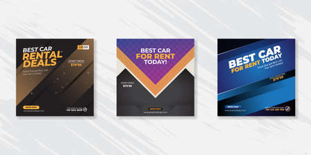 Rent a car banner for social media post templateのイラスト素材
